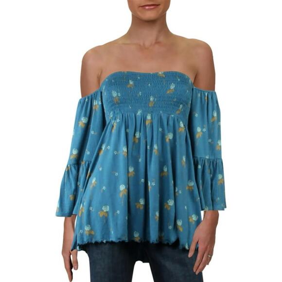 Free People Lana Floral Smocked Top - Picture 1 of 8
